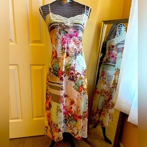 Flora Nikrooz Chiffon Floral Print Nightgown - Size XS